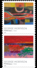 Two of the stamps bearing the art of George Morrison. Photo courtesy of U.S. Postal Service